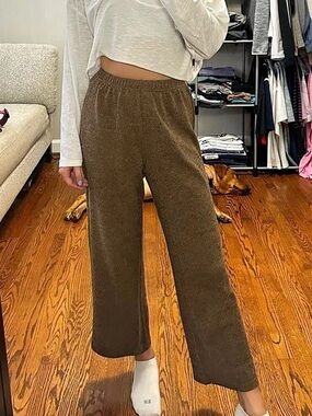 Dazy Wide Leg Cropped Pants in Brown Size Small Like New